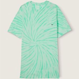 COTTON SLEEP DRESS - Teal Ice Tie Dye